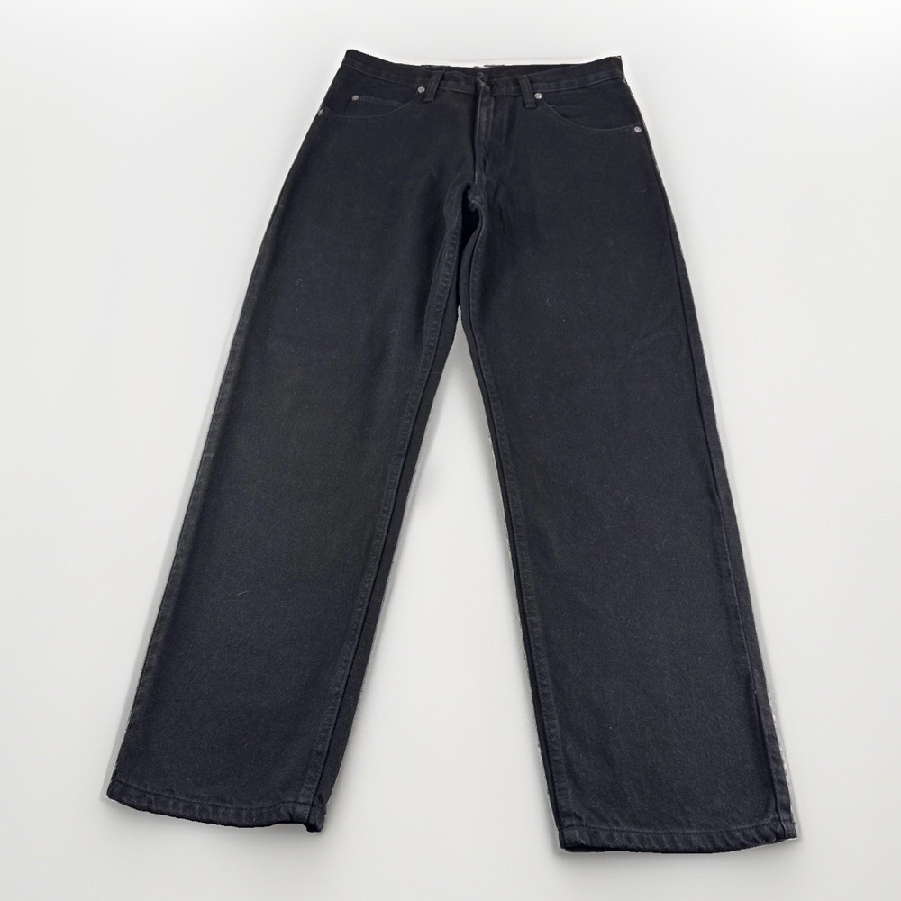 Wrangler Jeans Mens 31x30 Black Denim Pants Workwear Regular Fit Straight Leg